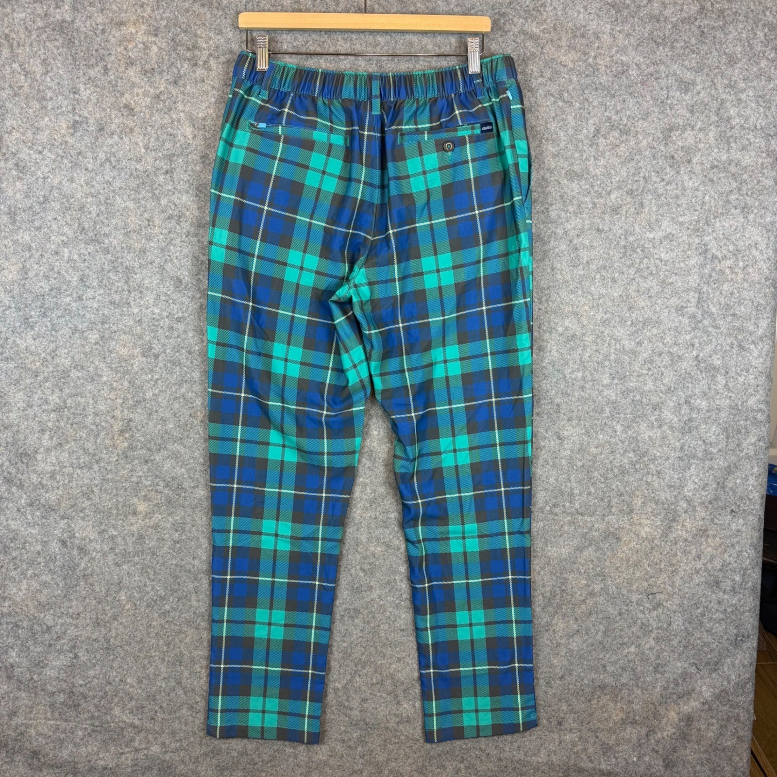 Chubbies Everywear Pants Mens L Green Plaid Stretch Casual Lounge Trousers