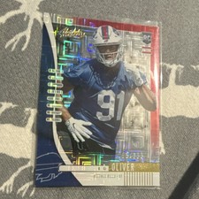 /100 Panini 2019 Absolute Football Ed Oliver ROOKIE Card #144 Buffalo Bills. rookie card picture