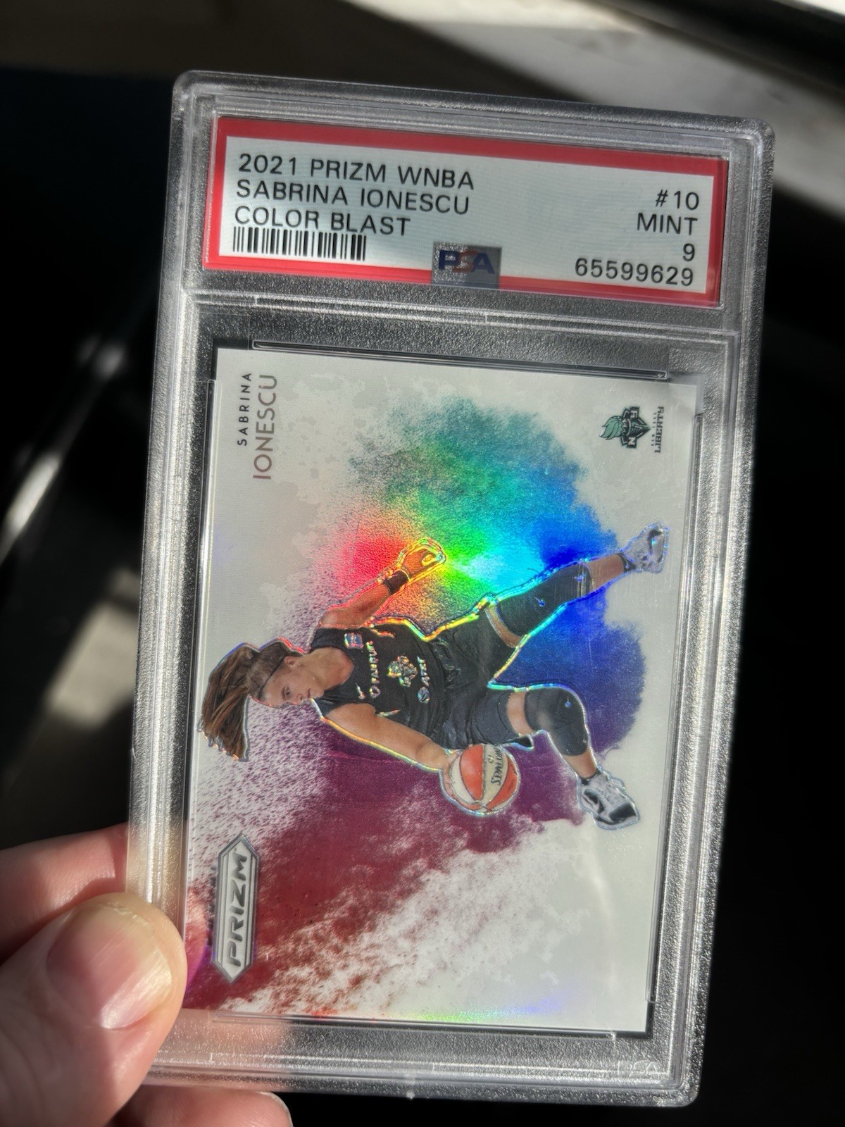 2021 Panini Prizm Sabrina Ionescu Color Blast WNBA PSA 9 - POP 8! #10 RARE view 11