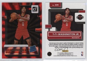2022 Panini Donruss Rated Holo Red Laser /99 TyTy Washington Jr #229 Rookie RC