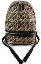 Marc Jacobs PVC Signet Logo Printed XLarge Black Leather Shoulder Backpack NICE