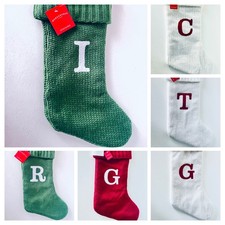 Pick Target Wondershop LG White Green Red Monogram Christmas Stocking C G I R T