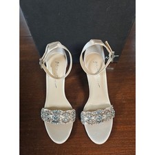 Betsey Johnson SB-GINA Sandals Women 7.5 Champagne Crystal Satin Heel