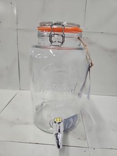 Kilner 5L Glass Drink Dispenser With Tap Clip Top Bottle Cocktails Punch Juice