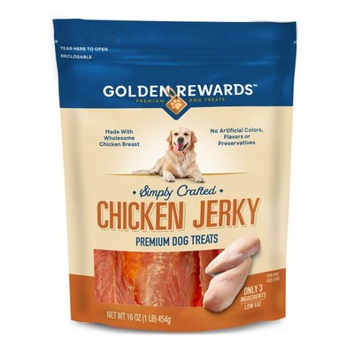 Golden Rewards Chicken Flavor Premium Dry Jerky Treats for All Dogs, 64 oz