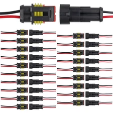 20PCS 2P 20 Kits 2 Pin Male Female Electrical Connectors Waterproof Plug Sock...