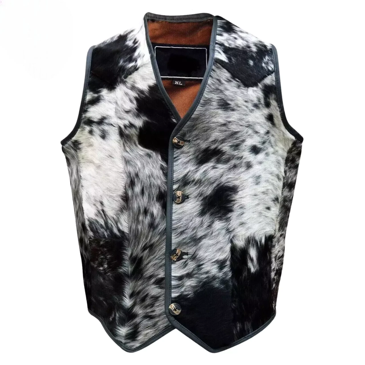 Genuine Cowhide Leather Vest - Natural Pony Skin Hair on Unisex Vest Waistcoat
Opens in a new window