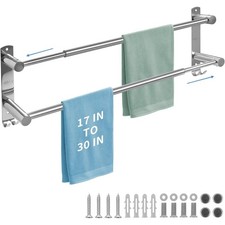 Double Towel Bar, Stainless Steel Adjustable ...