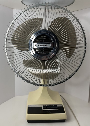 Vintage Panasonic by Galaxy 3 Speed Oscillating Desk Fan  F-1209A TESTED CLEAN