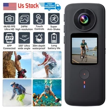 4K HD 360° Wifi Action Camera Vlog Sports Waterproof Selfie Premium Kit Recorder