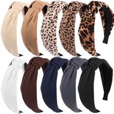 10 Pack Knotted Headbands for Women, Leopard Print  Neutral  Leopard Color