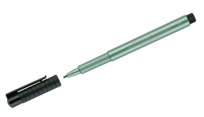   2 X   FABER CASTELL   PITT ARTIST PEN TUSCHESTIFT   METALLIC   GRÜN   1,5 mm  