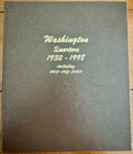 US COINS WASHINGTON SILVER QUARTER SET 1941-98 IN DANSCO ALBUM