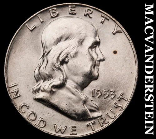1953-D Silver Franklin Half Dollar - FBL - Choice Gem Brilliant Unc+++  #G8424