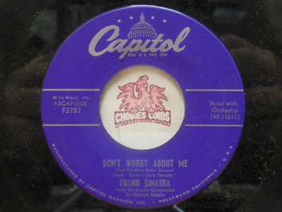 Frank Sinatra – Don't Worry About Me / I Could Have Told You, 45 RPM ...