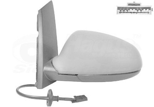4326814 VAN WEZEL 10677832 Außenspiegel Rechts, Grundiert, Konvex, Mit