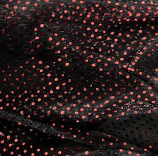 RED/BLACK Dots Sequins Fabric 45 Width 5 Yard
