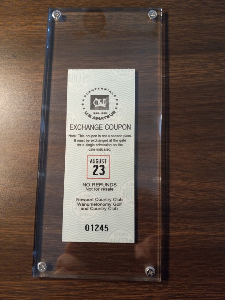 Exchange Coupon To 1995 100th U.S. Amateur Championship Tiger Woods 2nd