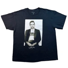 Johnny Cash Mugshot Mens Black T-Shirt Size XL American Rebel ￼