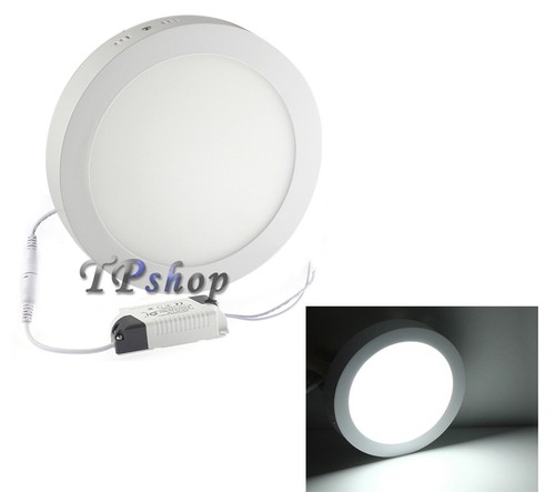 PLAFONIERA LED FARETTO FARO PANNELLO ESTERNO 12 18 20 25 W TONDO CALDA FREDDA - Foto 7 di 9