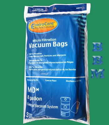 3 Modern Day 8 Gal MD 720-5 Built in Vacuum Cleaner Allergy Bag Model #M19 31