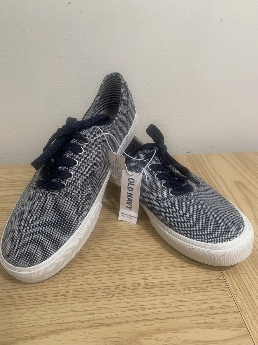 Navy canvas lace up sneaker sale