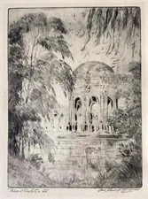 George Demont Otis - 2 Etchings -Palace of Fine Arts, SF -Landscape w/Tree 1930s