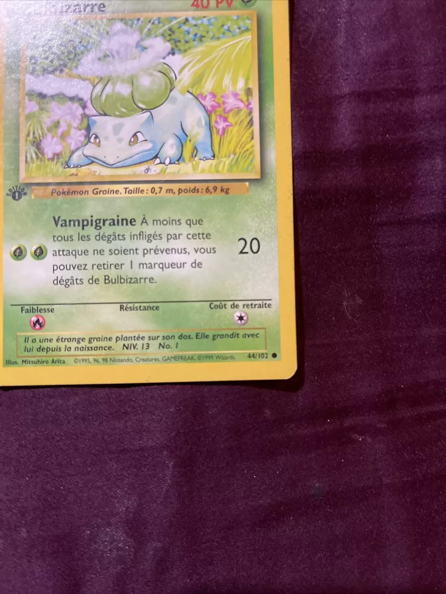 Pokemon Base Set French 1st Edition Bulbasaur Bulbizarre 44/102 PSA 10 GEM  MINT