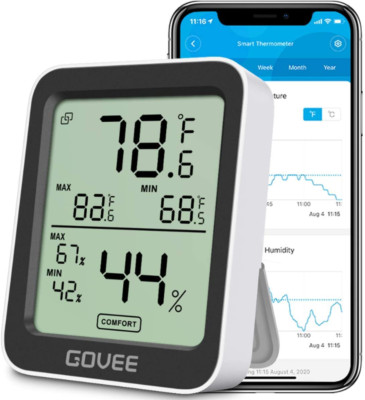 Bluetooth Hygrometer Thermometer Humidity Temperature Gauge w/ Remote Monitor