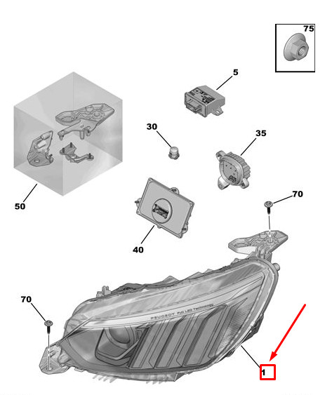 PEUGEOT 208 MK2 P21 Front Left Headlight LHD 1682772680 New  
