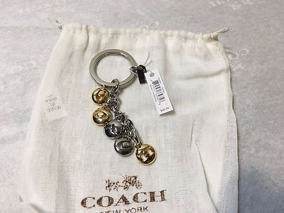 NEW COACH Circular Pouch Signature Jacquard Coin Purse  Coach Silver-Tone Circular Signature Cutout Keyring display picture 1