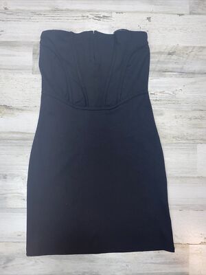 Urban Outfitters UO Black Noir Strapless Corset Mini Dress - size M - NWT |  eBay
