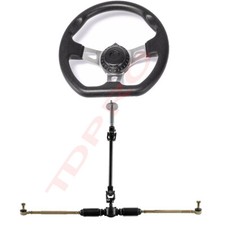Front Steering Wheel Tie Rod Gear Rack Pinion Shaft Kit ATV Go Kart Quad Trike