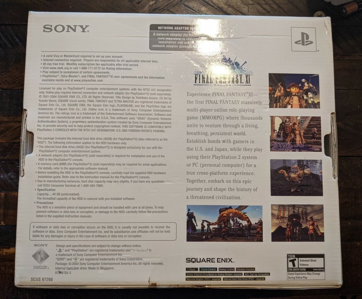 Final Fantasy XI Online 40GB HDD Hard Disk Drive Bundle