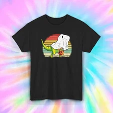 T-Rex in Ghost Costume T-Shirt | Cute Dinosaur Halloween | Kids Gift Tee