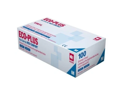 Ampri Eco Plus 100 Stück Vinyl Weiss Einweg Einmal Handschuhe S M L XL Puderfrei