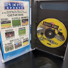 Vintage Jurassic Park Sega CD Video Game Complete Case Manual