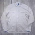 Lululemon Airing Easy Overshirt Mens Large White Opal Snap Front Long Sleeve