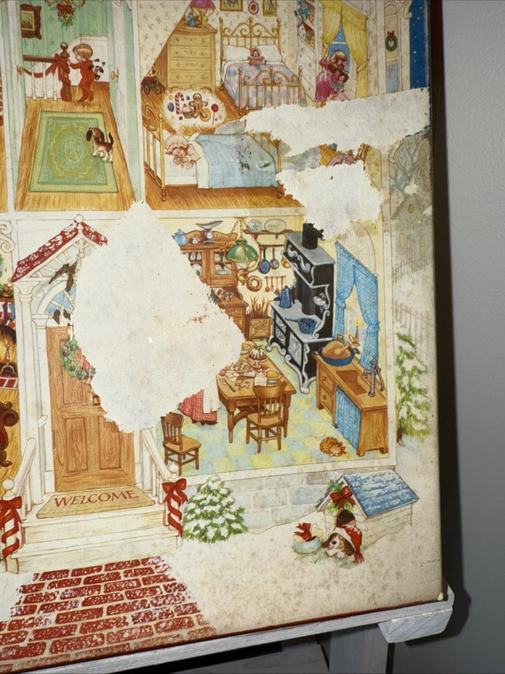 Puzzle di Natale Springbok 1978 vintage La casa di Natale 1000 pezzi raro completo - Immagine 4 di 4