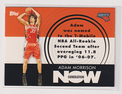 2007-08 Topps Generation Now #GN30 Adam Morrison - Bobcats - 321   