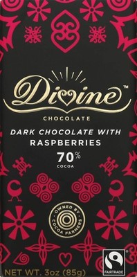 Divine Dark Chocolate With Raspberry 3 Ounces Chocolate Candy Treat