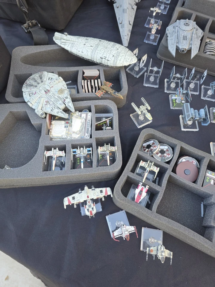 Star Wars X-Wing Miniatures 34 Lot Huge Collection CR90 Raider Slave Falcon TIE - Image 3 of 4