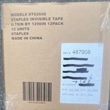 Invisible tape Only selling Full boxes 12/stacks of 12 rolls. Yup 144 rolls