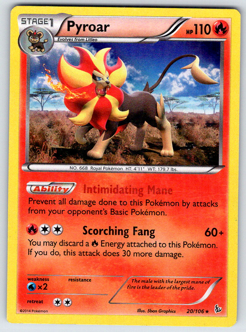 Pyroar 20/106 XY - Flashfire Holo Rare 2014 DMG