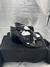 Tory Burch Banana Heel Crisscross Sandal Black Size 9.5 NEW IN BOX