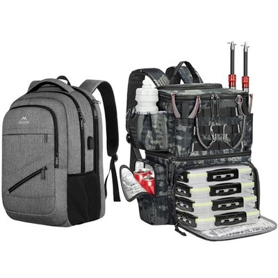 MATEIN 17 Inch Laptop Backpack with USB Charging Port & Fishing Backpack with...