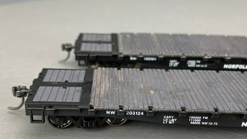 2X Coches planos HO Walthers RTR GSC 54’ N&W #203124 con KDS MTL WLS HO8586 | Condition: Used