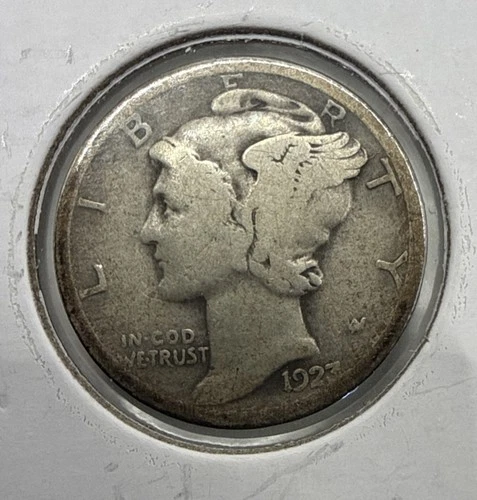 1923-P Mercury Silver Dime Very Good Circ., 90% Silver (A)