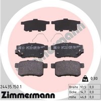 Zimmermann BremsbeläGe Bremsbelegsatz Hinten FüR Honda Accord Viii