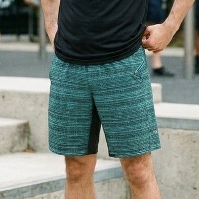 Lululemon Mens Assert Short Glacier Texture Surge Black Athletic Running Size L